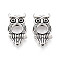 Tibetan Style Alloy Bead Frame, Owl, Antique Silver, 20x11.5x3.5mm, Hole: 1.5mm, about 450pcs/1000g