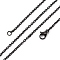 304 Stainless Steel Cable Chain Necklaces, PVD Vacuum Plating, with Lobster Claw Clasps, Black, 19.48 inch(49.5cm), 2mm