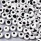 Resin Beads, Flat Round, Evil Eye, Clear, 6x4mm, Hole: 1.5mm