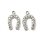 304 Stainless Steel Rhinestone Pendants, Horseshoe, Stainless Steel Color, 10x6.5x2mm, Hole: 1mm