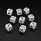 Acrylic Beads, Dice, White, 7.5x7.5x7.5mm, Hole: 1.5mm, about 1000pcs/500g