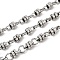 304 Stainless Steel Flat Round Link Chains, Unwelded, with Spool, Stainless Steel Color, 10.5x6mm
