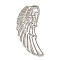 Tibetan Style Alloy Pendants, Wing, Platinum, 31x14.5x2mm, Hole: 2.5mm