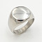 304 Stainless Steel Finger Rings, Flat Round, Stainless Steel Color, US Size 10(19.8mm)
