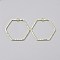Alloy Pendant, Golden, 2-Loop Link Pendants, Hexagon, 44x47x2mm, Hole: 1.6mm