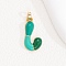 Alloy Enamel Pendants, Letter Charm, Golden, Letter J, 26.5x13.5x4mm, Hole: 3.5x2.5mm