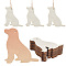 Unfinished Blank Wooden Big Pendants Kit, with Jute Cord, Dog, 101x95x2mm, Hole: 3mm