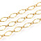 Brass Rhombus Link Chains, Soldered, with Spool, Golden, 8x5x0.5mm, about 32.81 Feet(10m)/Roll