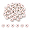 30Pcs Resin Beads, Flat Round with Evil Eye, Pearl Pink, 8x5mm, Hole: 1.2mm