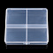 Rectangle Transparent Plastic Bead Containers, 4 Grids Storage Box, for Crafting, Beading, Nail Art Rhinestones, Diamond Embroidery, Clear, 9.3x8.7x2cm, Inner Diameter: 4.4x3.9cm