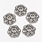 Tibetan Silver Fancy Bead Caps, Lead Free & Cadmium Free, Flower, Antique Silver, about 13.5mm in diameter, Hole: 1.2mm
