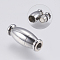 Tarnish Resistant 304 Stainless Steel Magnetic Clasps with Glue-in Ends, Vase, Stainless Steel Color, 13x5mm, Hole: 2mm