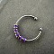 304 Stainless Steel Enamel Disc Beaded Adjustable Open Rings, Relieve Anxiety Cuff Rings, Stainless Steel Color, Dark Violet, Inner Diameter: Adjustable