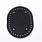 Oval PU Leather Purse Bottom, with Iron Findings, Knitting Bag Accessories, Black, 11.1x14.5x0.5~1.05cm, Hole: 4.5mm