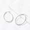 Non-Tarnish 304 Stainless Steel Hoop Earrings, Hypoallergenic Earrings, Stainless Steel Color, 42.5x26.5x4mm, Pin: 0.7x1mm