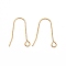 Ion Plating(IP)  316 Stainless Steel Earring Hooks, with Horizontal Loop, Golden, 22x15x0.9mm, Hole: 2.5mm