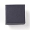 Kraft Paper Cardboard Jewelry Ring Boxes, Square, with Sponge inside, Black, 5.1x5.1x3.2cm