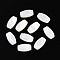 Natural White Shell Cabochons, Rectangle with Carved Leaf, Seashell Color, 9x5x2mm