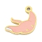 Ion Plating(IP) 304 Stainless Steel Charms, Sea Animal Theme Enamel Charms, Real 14K Gold Plated, Fish, 8.5x9x0.8mm, Hole: 0.8mm