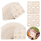 24Pcs Wood Tool for Knitting Loom Accessories, Square, PapayaWhip, 5x5x0.2cm, Hole: 6mm and 8mm
