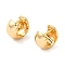 Brass Earrings, Real 18K Gold Plated, Round, 9.5x6.5mm