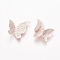 Alloy Cabochons, Butterfly, Rose Gold, 10x11x2mm