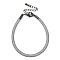Brass Mesh Chain Bracelets for Women, with Rhinestone & Lobster Claw Clasp, Gunmetal, 6-7/8 inch(17.5~17.6cm)