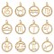 12Pcs Brass Charms, with Jump Ring, Cadmium Free & Lead Free, Real 18K Gold Plated, Ring, 12 Constellations, 14.5x12x2mm, Hole: 3.4mm