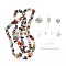 DIY Earring Making Kits, Gemstone Chip Bead Strands, 8Pcs Leaf & Starfish & Heart Brass Pendants, Iron Findings, Zinc Alloy Lobster Claw Clasps, Elastic Crystal Thread, Mixed Color, Brass Pendants: 8pcs/box