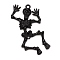 Halloween Alloy Pendants, Skeleton, Electrophoresis Black, 49x27x3.5mm, Hole: 2mm
