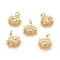 Brass Micro Pave Cubic Zirconia Pendants,with Jump Ring, Long-Lasting Plated, Eye, Clear, Real 18K Gold Plated, 21x19x2.5mm, Hole: 3.5mm