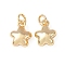 Brass Pendants, Star Charms, Cadmium Free & Lead Free, Rack Plating, Long-Lasting Plated, with Jump Ring, Real 18K Gold Plated, 9.5x7.5x4mm, Hole: 2.3mm