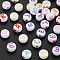 Opaque Acrylic Beads, Flat Round with Alphabet, Letter A~Z, 7x4mm, Hole: 1.6mm, about 3836pcs/500g