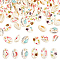 60Pcs 6 Styles Printed Natural Cowrie Shell Beads, No Hole, Mixed Color, 18~23x13~16x7~8mm, 10pcs/color
