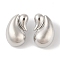 Teardrop Brass Stud Earrings for Women, Lead Free & Cadmium Free, Platinum, 26x16mm