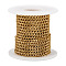 10M Aluminium Curb Chains, Unwelded, with Spool, Golden, 5x3.5x1mm