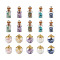 40Pcs 2 Style Glass Bottle Pendants, with Natural & Synthetic Gemstone Chip Beads and Iron Findings, 20pcs/style
