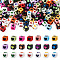 450Pcs 3 Style Opaque Acrylic Beads, Cube with Heart Pattern, Mixed Color, 7x7x7mm, Hole: 4mm, 150pcs/style