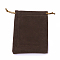 Velvet Packing Pouches, Drawstring Bags, Coffee, 15~15.2x12~12.2cm