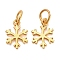 925 Sterling Silver Christmas Snowflake Charms, with Jump Rings, Golden, 11.5x8.5x1mm, Hole: 3.5mm
