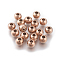 Ion Plating(IP) Round 304 Stainless Steel Beads, Rose Gold, 8x6.5mm, Hole: 3.5mm