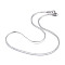 Non-Tarnish 304 Stainless Steel Flat Snake Chain Necklaces, with Lobster Claw Clasps, Textured, Stainless Steel Color, 16.73 inch(42.5cm), 2mm
