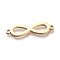 304 Stainless Steel Links, Infinity, Golden, 7.5x27x1.5mm, Hole: 1.2mm