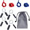 9Pcs 5 Style ABS Plastic Barbell Clamps, with Stainless Steel Spring Clip Collars, Water-proof Leather Storage Drawstring Bag, Mixed Color, 16~79x10~79x0.4~32.5mm, hole: 24.5~28mm