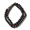 Handmade Nepalese Lampwork Beads, Rondelle, Black, 9~14x8~13mm, Hole: 2mm, about 53~61pcs/strand, 25~25.98''(63.5~66cm)