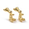 Brass Pendants, Lead Free & Cadmium Free, Rabbit, Real 18K Gold Plated, 17x8.5x12mm, Hole: 3.5mm