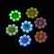 Luminous Resin Cabochons, Flower, Mixed Color, 12.5~13x4.8mm