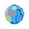 Preciosa® Crystal Beads, Czech Crystal, 451 19 602 Round, 60310 200 Capri Blue AB, 4mm, Hole: 1mm