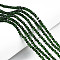 Glass Beads Strands, Faceted, Rondelle, Dark Green, 3.5~3.8x3mm, Hole: 0.4mm, about 105~110pcs/strand, 29~31cm