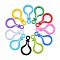 120Pcs 12 Colors Opaque Solid Color Bulb Shaped Plastic Push Gate Snap Keychain Clasp Findings, Mixed Color, 57.5x32x12mm